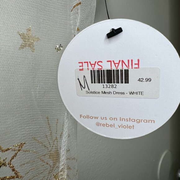 Rebel Violet Sheer White mesh and Gold cover up - Picture 4 of 4